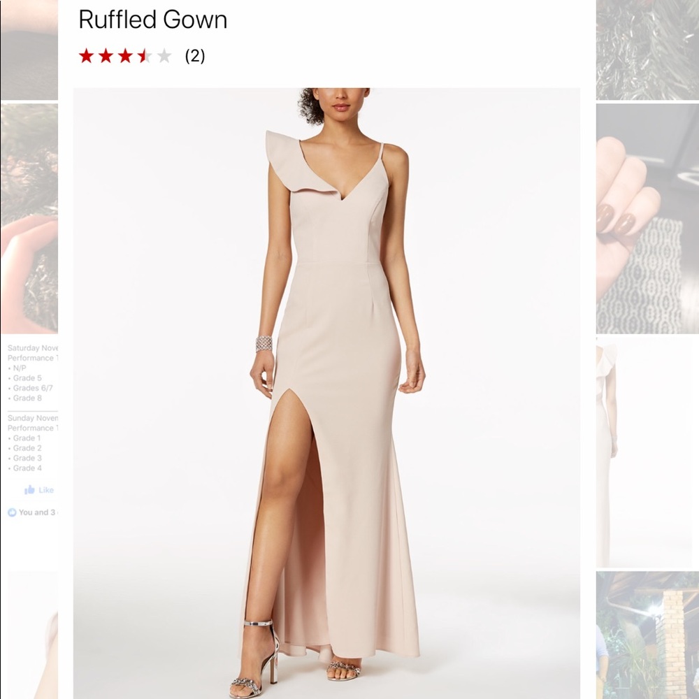 XSCAPE RUFFLE GOWN